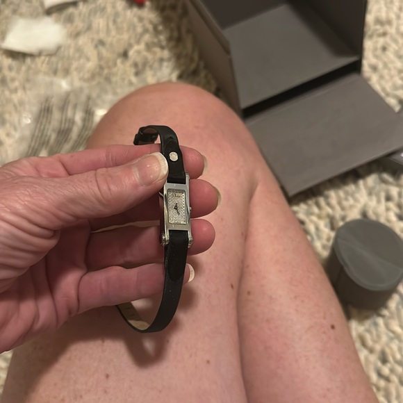 Christian Dior Vintage watch black leather band Crystal dial w/boxes used twice! - Picture 9 of 17